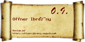 Offner Ibrány névjegykártya